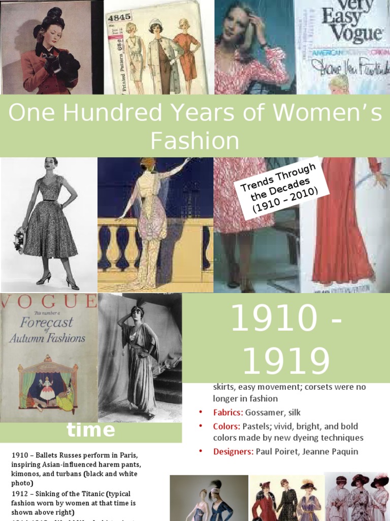 Women's Fashion Trends (1910-2010) | PDF | Dress | Skirt