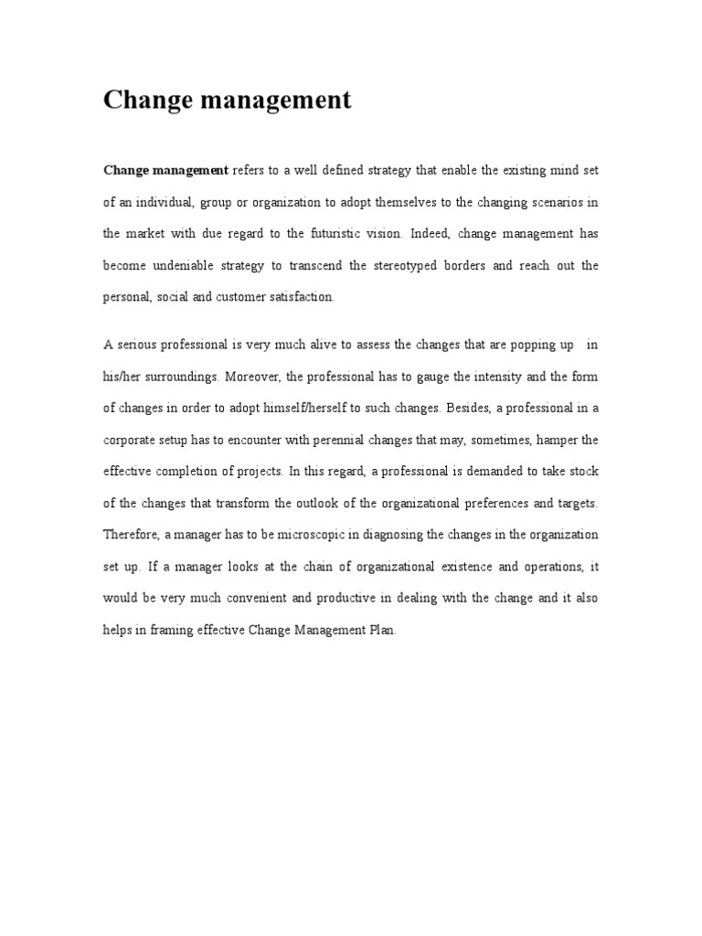 Change Management | PDF | Change Management | Strategic Management