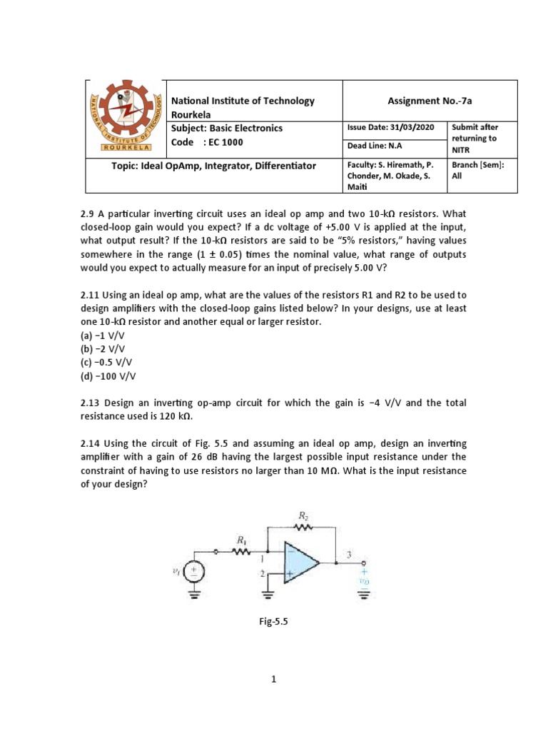 Ideal OpAmp Design and Applications | PDF | Operational Amplifier ...