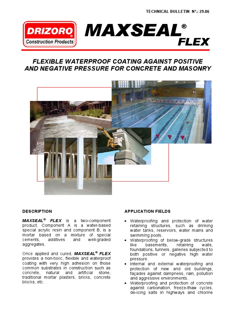 Maxseal: Flexible Waterproof Coating Against Positive and Negative ...