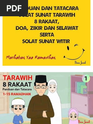 Panduan Dan Tatacara Solat Sunat Tarawih 8 Rakaat Doa Zikir Selawat Serta Solat Sunat Witir Pdf