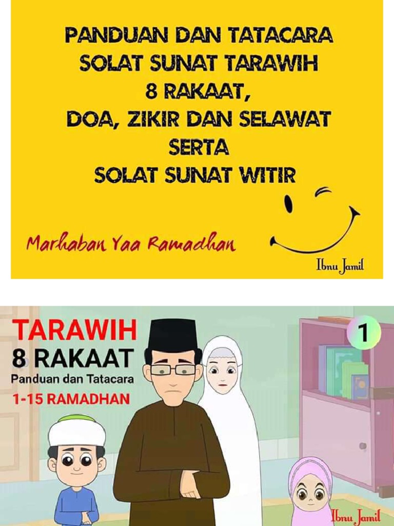 Panduan Dan Tatacara Solat Sunat Tarawih 8 Rakaat Doa Zikir Selawat Serta Solat Sunat Witir Pdf