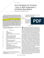 Sag and Tension Calculations For Overhead Transmission Lines at High Temperatures - Modified Ruling Span Method