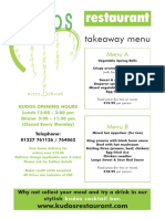 Restaurant: Takeaway Menu