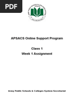 APSACS Online Support Program: Army Public Schools & Colleges System Secretariat