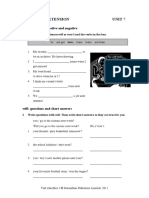 Grammar Extension Unit 7: Will / Won't: Affirmative and Negative