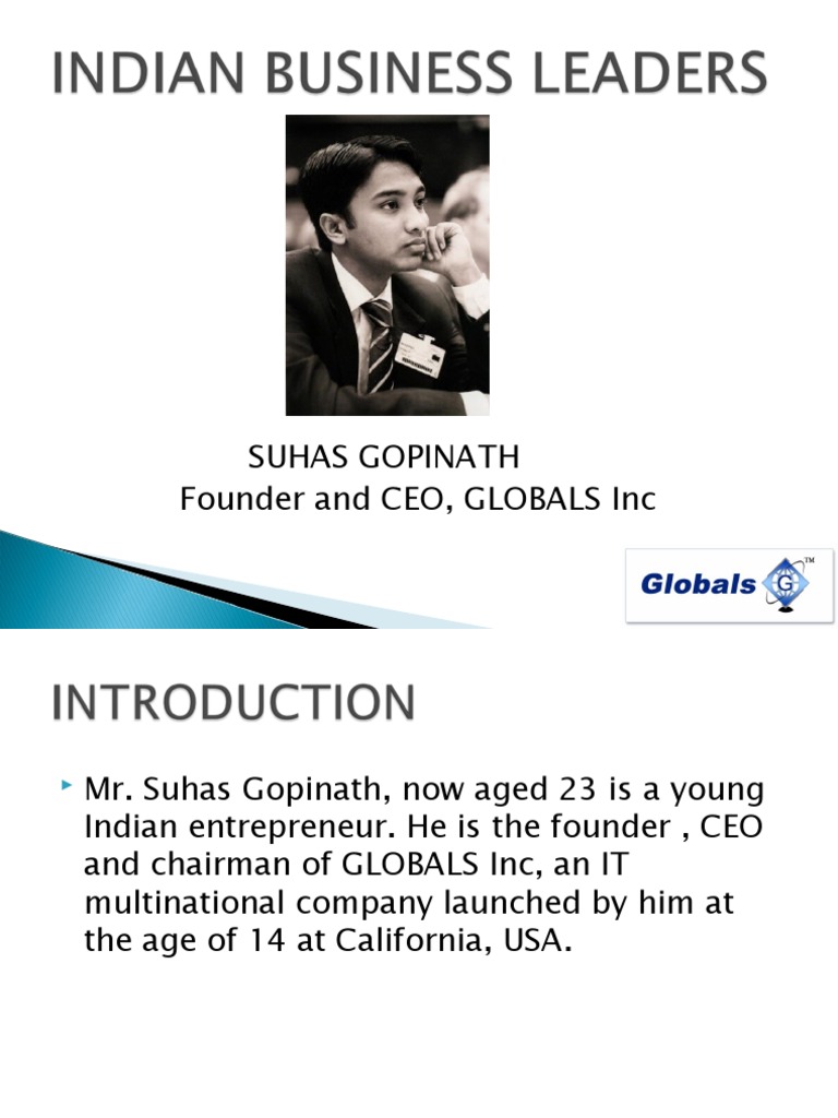 Suhas Gopinath Founder and CEO, GLOBALS Inc | PDF | Entrepreneurship ...
