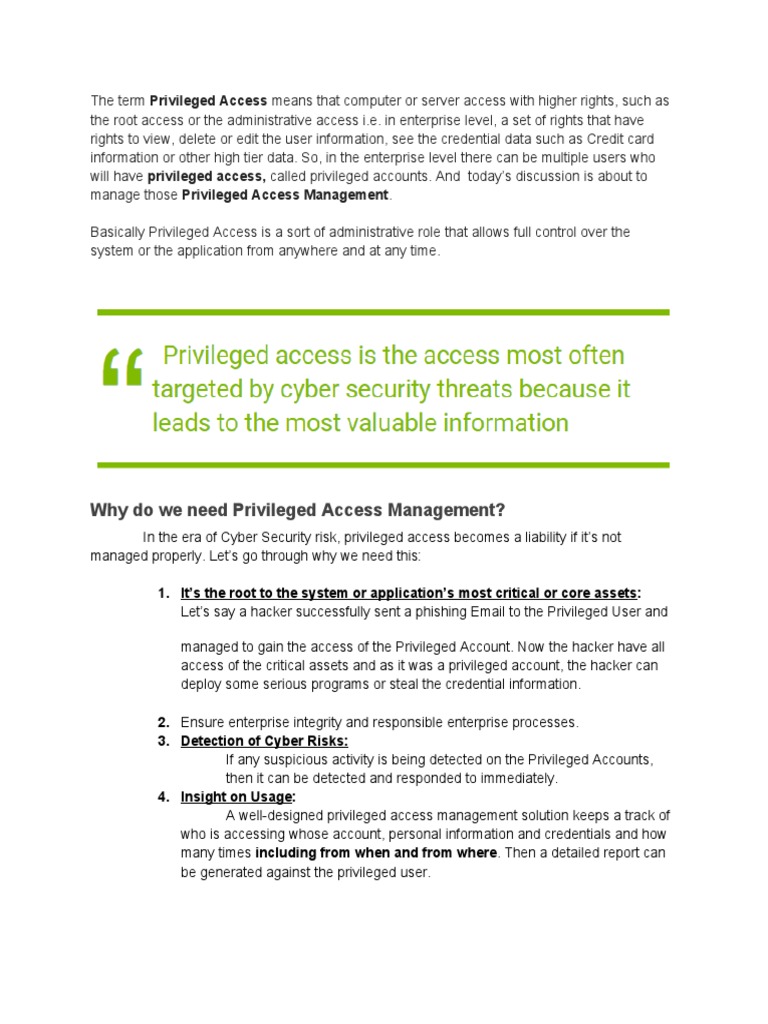 Privileged Access Management Guide | PDF | Superuser | Password