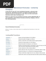 MS Excel Worksheet Formula