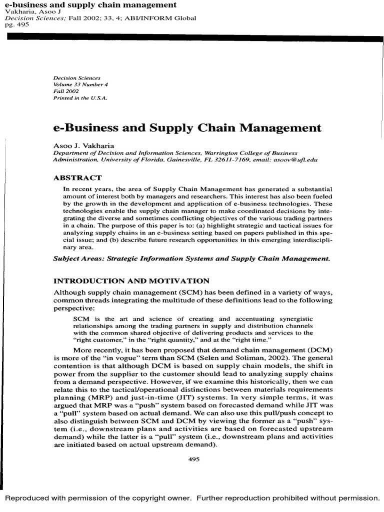 E Business and Supply Chain Management | PDF