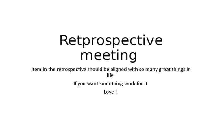 Retrospective Meeting Insights | PDF