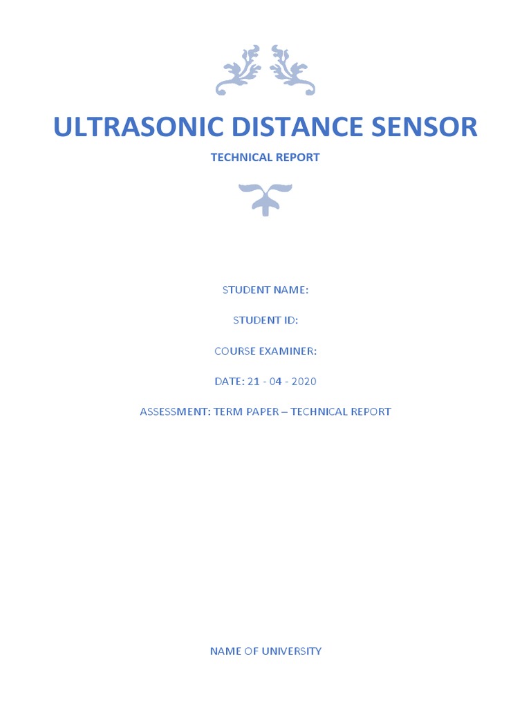 Ultrasonic Distance Sensor Circuit Diagram