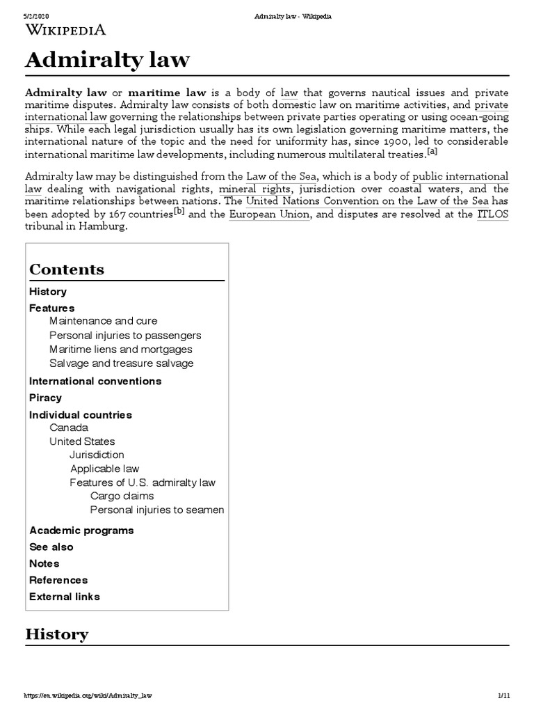 Admiralty Law 34dfsc PDF Admiralty Law Marine Salvage