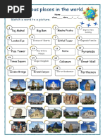 Famous Places in The World: Match A Word To A Picture