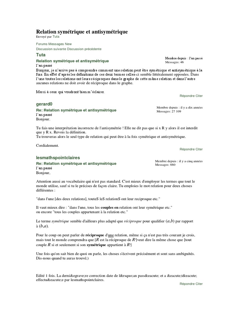 Symétrie et Antisymétrie en Mathématiques PDF Enseignement des — free download