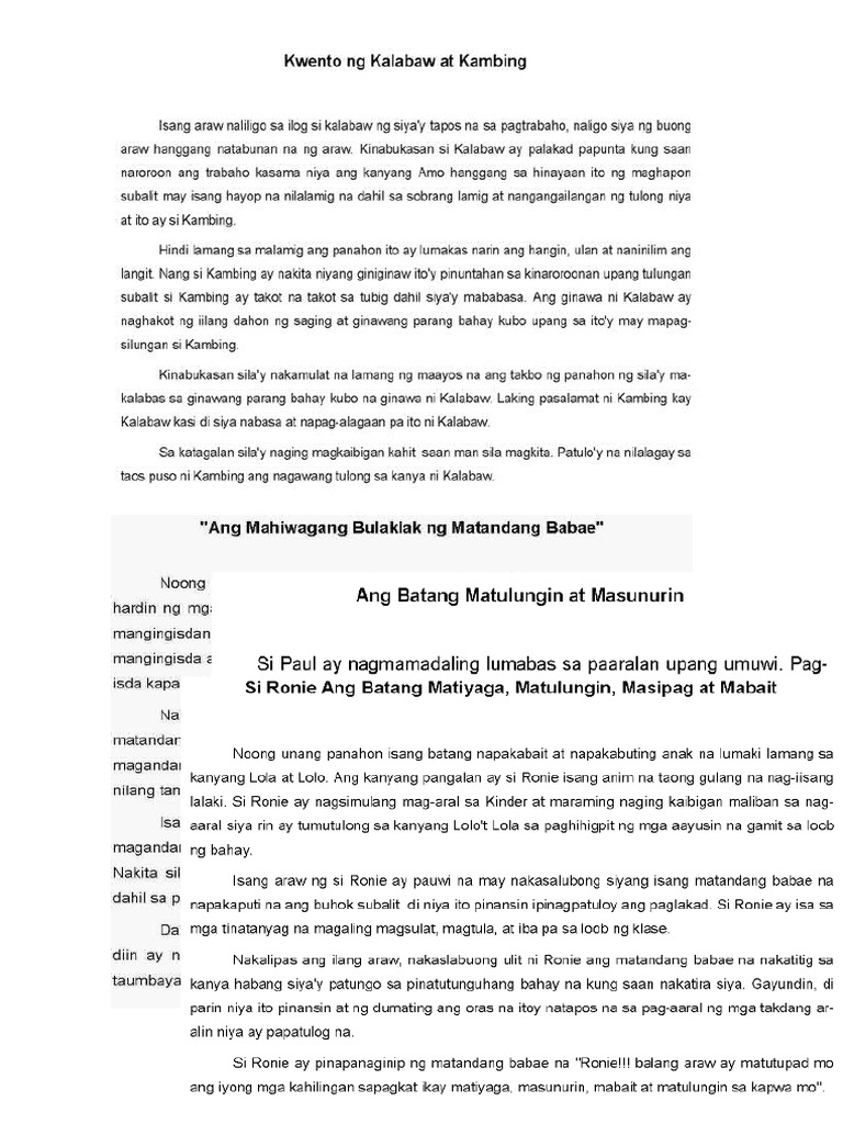 Tagalog Stories | PDF
