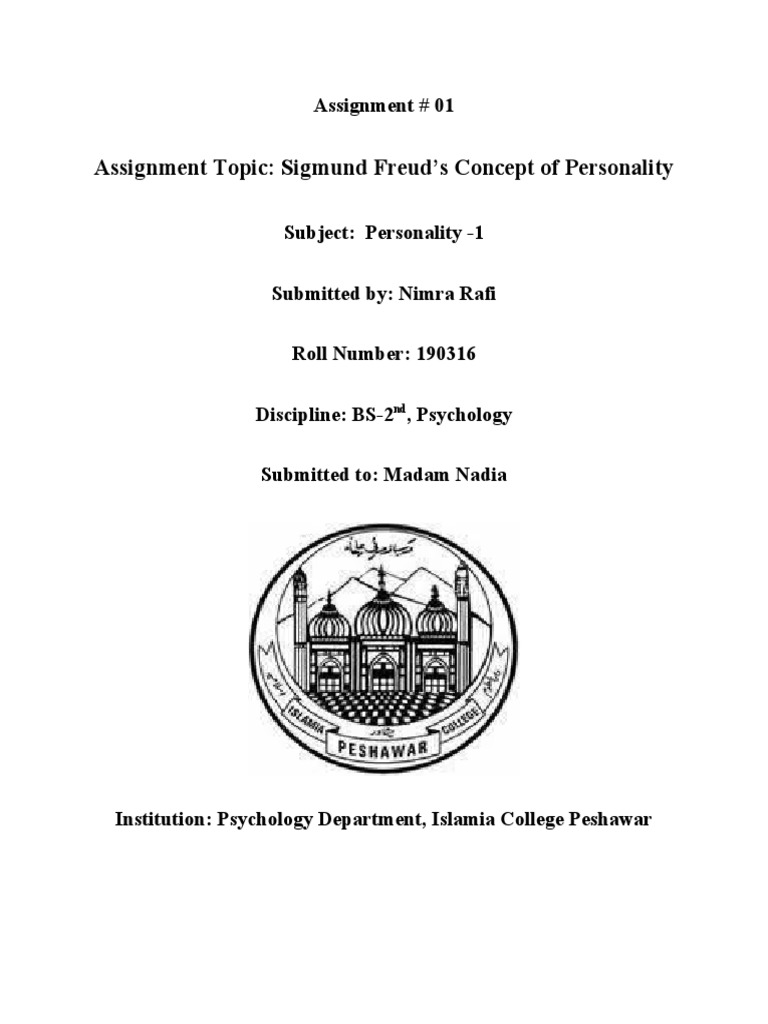 Sigmund Freud's Psychoanalytic Theories of Personality | PDF | Id ...