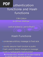 Authentication Functions and Hash Functions