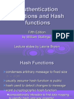 Authentication Functions and Hash Functions