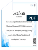 Certificate: This Is To Certify That of Has Participated in of Organised by