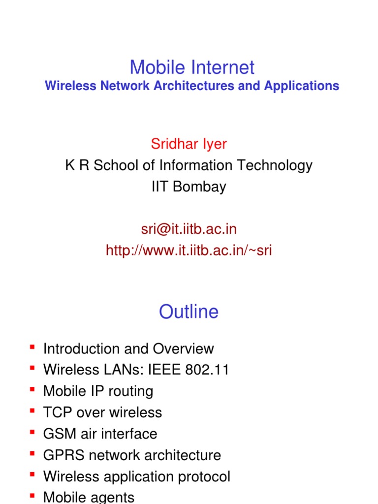 Mobile Internet: Wireless Networks Overview | PDF | Cellular Network ...