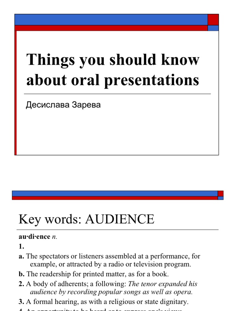 Oral Presentation Guidelines PDF Cognition Cognitive Science