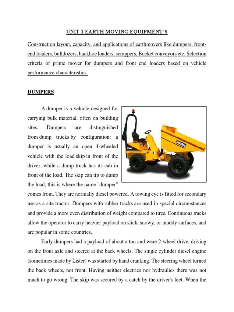 Overview of Earth Moving Equipment | PDF | Loader (Equipment ...
