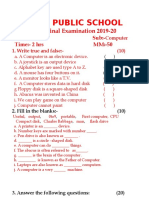 Balaji Public School: Ist Terminal Examination 2019-20