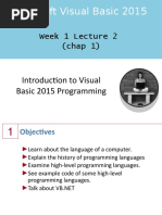 Week 1 Lecture 2 (Chap 1) : Microsoft Visual Basic 2015