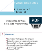 Week 1 Lecture 2 (Chap 1) : Microsoft Visual Basic 2015