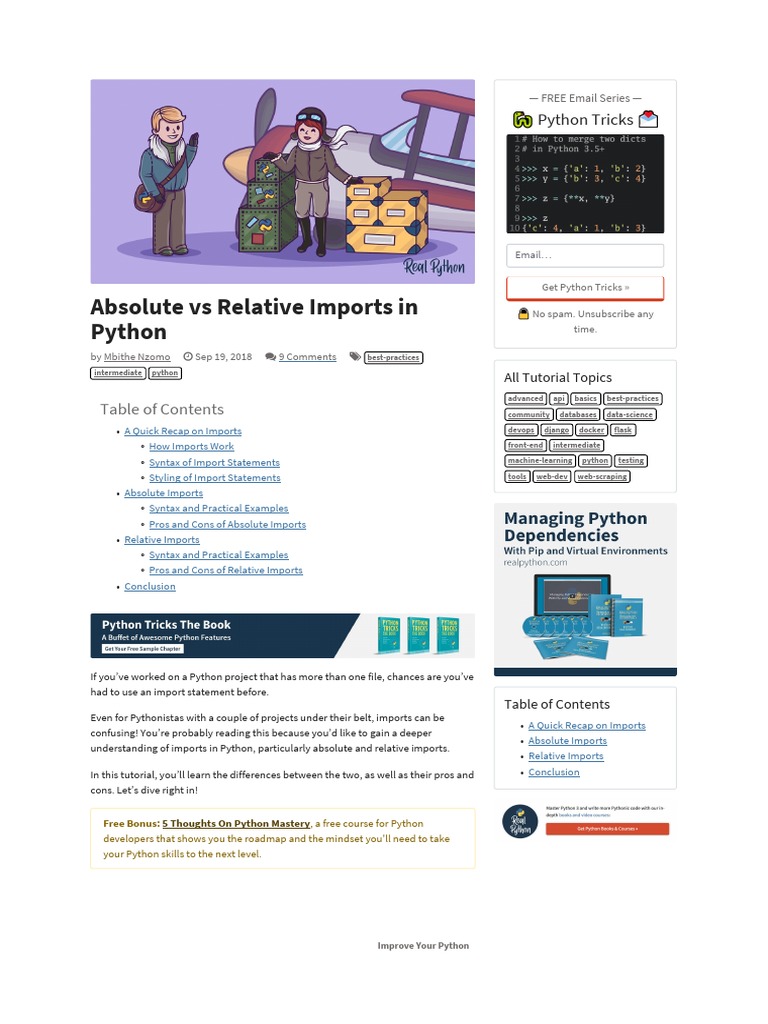 Absolute Vs Relative Imports in Python | PDF | Python (Programming ...