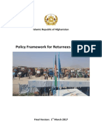 Policy Framework for 1.7 Million Afghan Returnees and IDPs