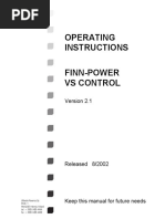 Operating Instructions Finn-Power Vs Control