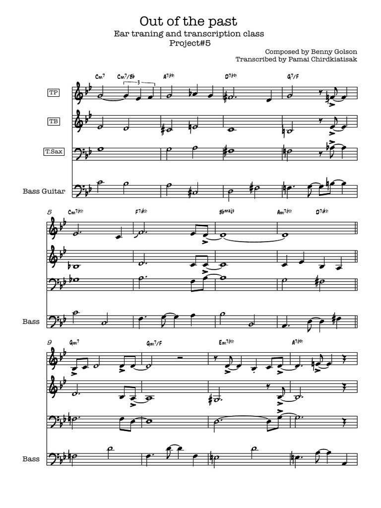 Out of The Past Benny Golson PDF | PDF