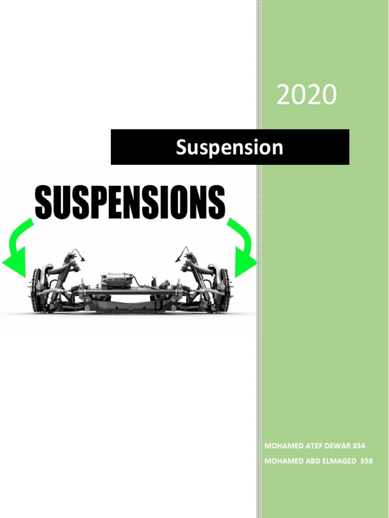 Functions of The Suspension System PDF Axle Steering