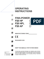 Operating Instructions Finn-Power P20 HP P20 HPL P20 AP: MANUFACTURING YEAR