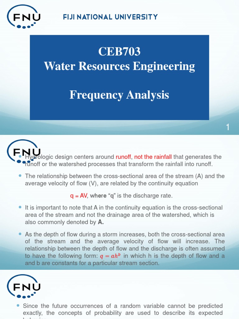 Water Resources Engineering: Frequency Analysis | PDF | Discharge ...