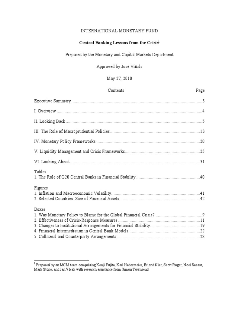 Central Banking Lessons From The Crisis PDF | PDF | Macroprudential ...