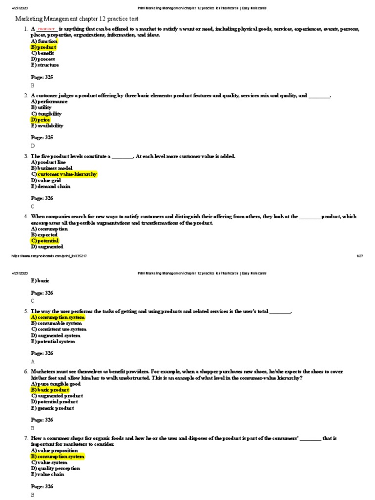Chapter 12 Marketing Management Flashcards | PDF | Pricing | Product ...