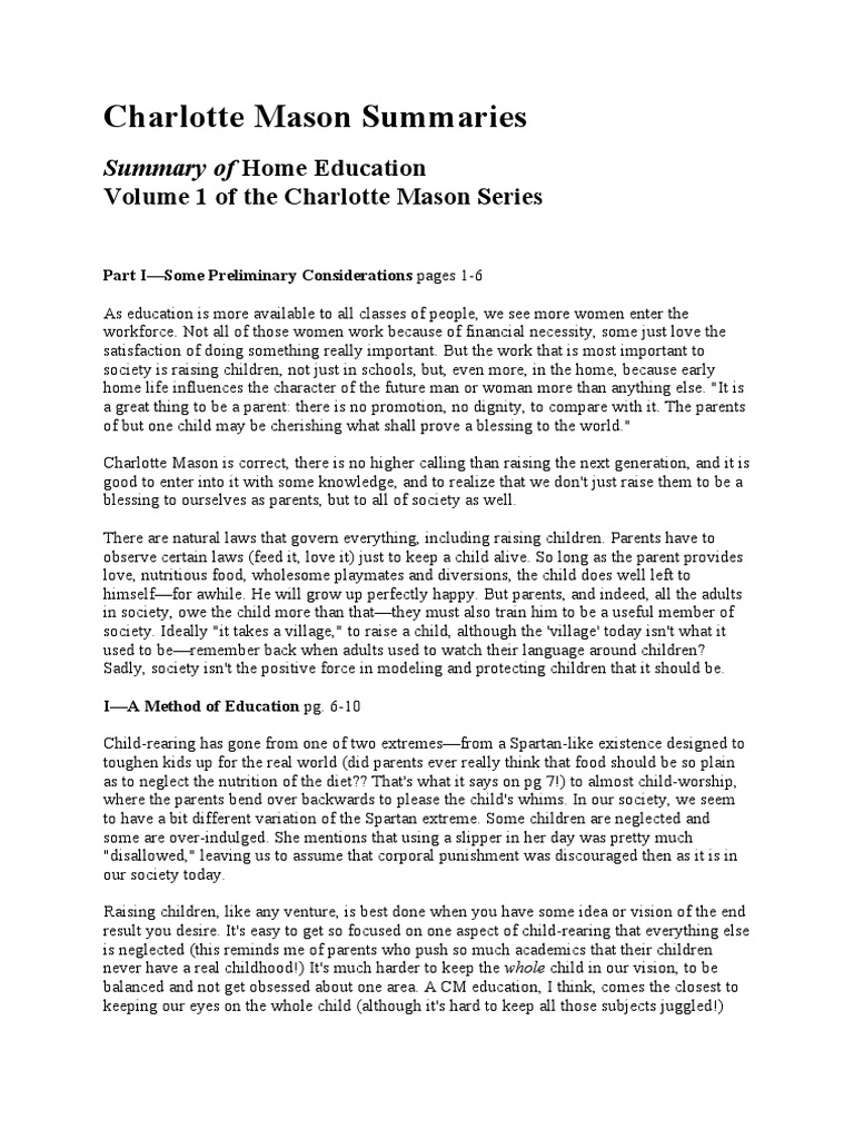Charlotte Mason Home Education Insights | PDF | Charlotte Mason | Mind
