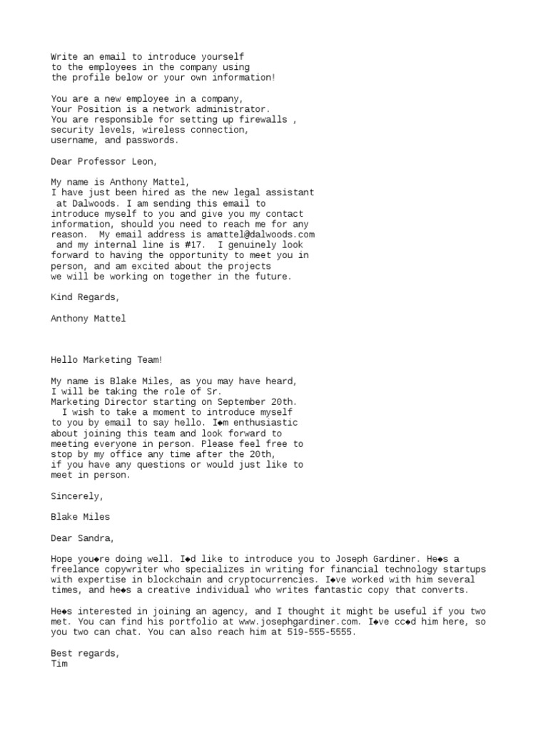 Introduction Letter Cyberspace Communication