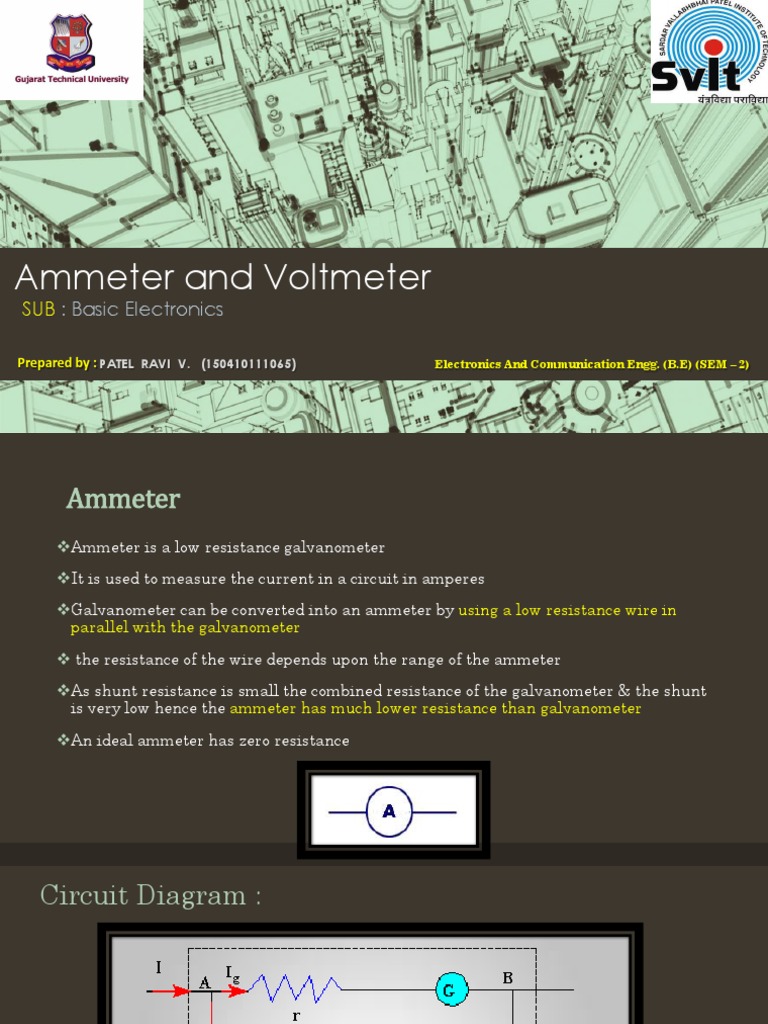 Ammeter and Voltmeter Overview | PDF | Voltage | Analog To Digital ...