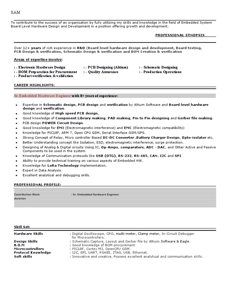 Embedded Hardware Engineering Expertise | PDF | Embedded System ...