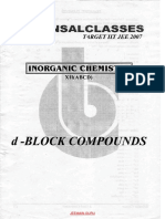 D - Block Compounds: Inorganic Chemistry