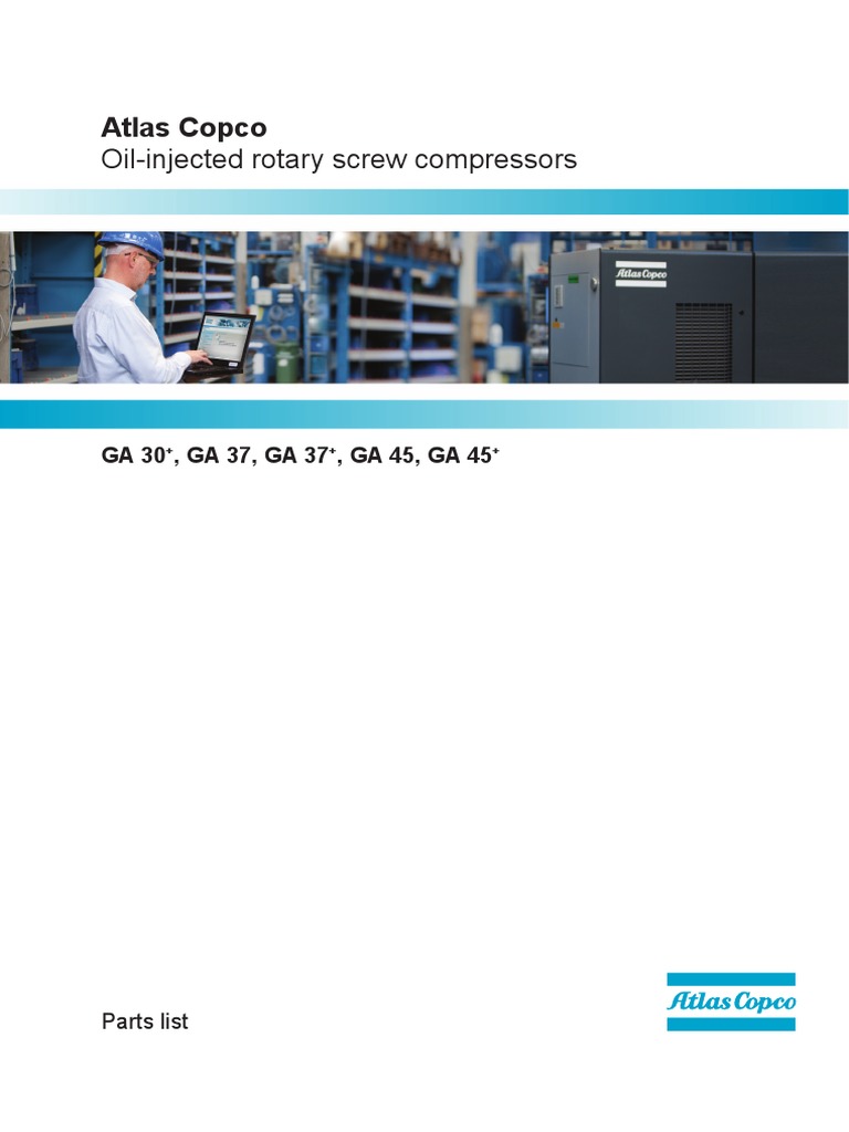 Compresora - Atlas Copco - Manual de Partes GA37 API537143 | PDF ...