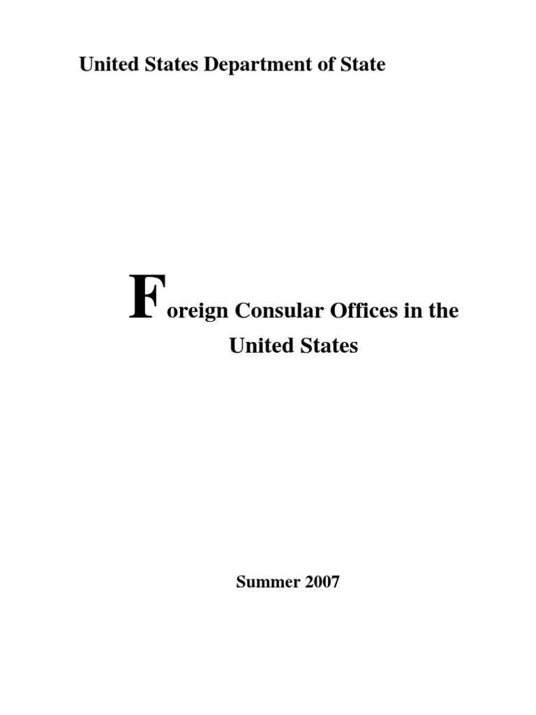 Foreign Consular Offices in The United States | PDF | Consul  (Representative) | U.S. State
