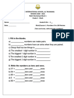 Math Worksheet - Block 1