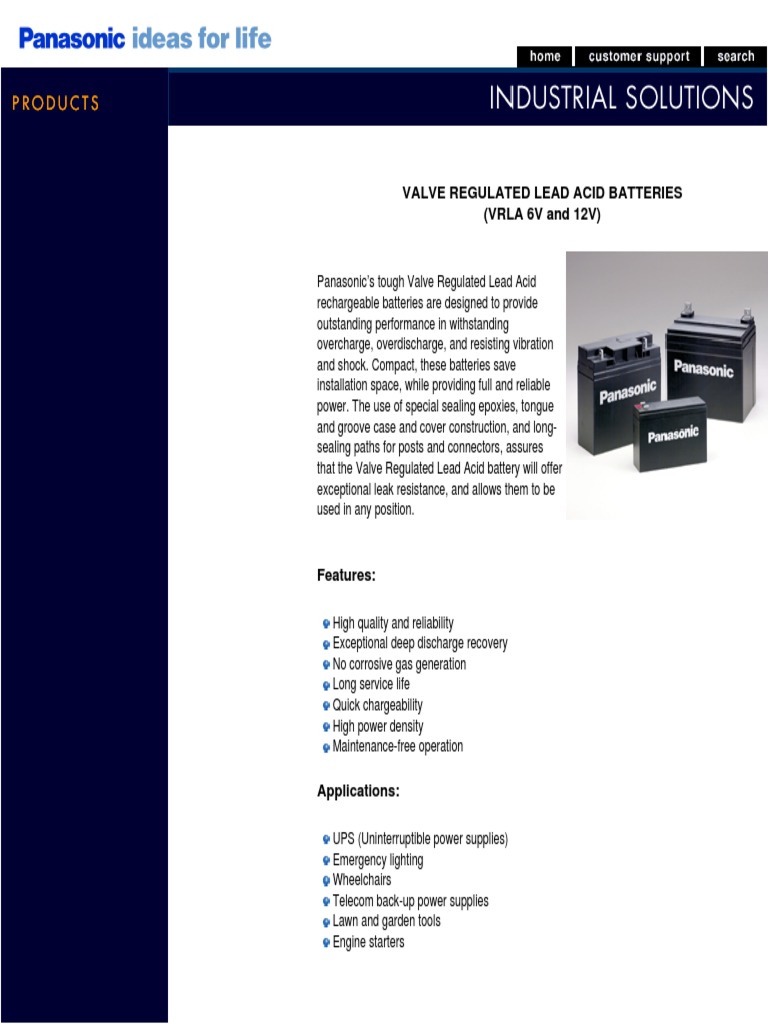 Panasonic LC R127R2P Datasheet PDF | PDF | Rechargeable Battery ...