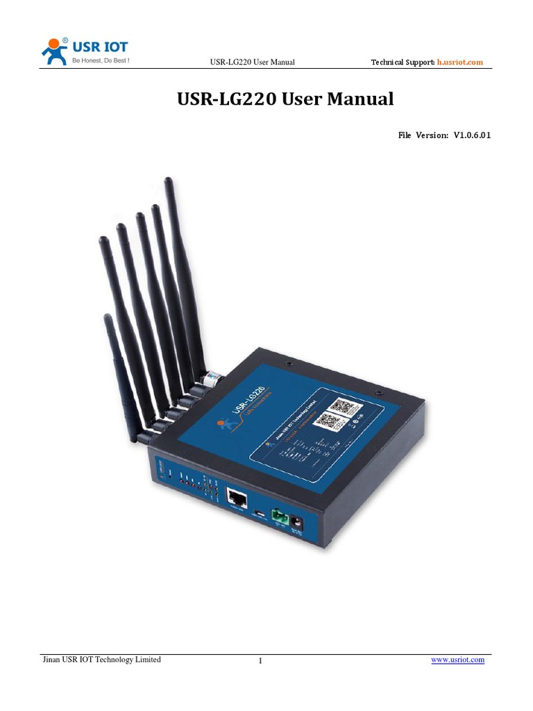 USR-LG220 User Manual Technical Support | PDF | Wi Fi | Computer Network