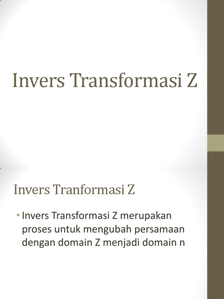 Metode Invers Transformasi Z | PDF